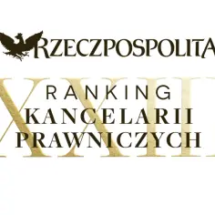 Złoty wieniec laurowy z orłem i napisem "Ranking Kancelarii Prawniczych".