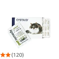 Opakowanie Cysaid z kotem i chusteczką Pet Remedy.