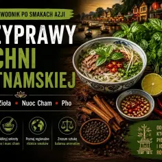 Wietnam jedzenie: miska pho, limonka, chili, trawa cytrynowa, cynamon, pieprz i zioła. Odkryj przyprawy kuchni wietnamskiej.