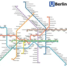Mapa sieci metra w Berlinie, pokazująca linie U1-U9 i ich stacje. Podróżuj po mieście z berlińskim metrem!