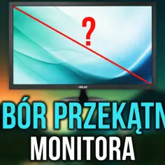 Jak zmierzyć cale monitora? Czerwona linia i znak zapytania na ekranie sugerują wybór przekątnej monitora.