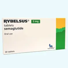 Opakowanie leku Rybelsus 3 mg, zawierające 30 tabletek do stosowania doustnego. Przed rozpoczęciem terapii warto zapoznać się z potencjalnymi rybelsus skutki uboczne.