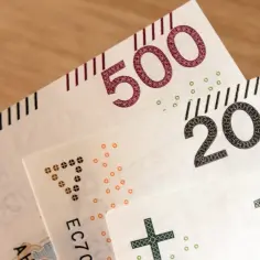 Zbliżenie na polskie banknoty o nominałach 500, 200 i 100 zł.
