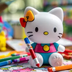 Darmowy rysunek Hello Kitty do druku i kolorowania dla małych artystek