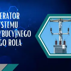 Operator systemu dystrybucyjnego i jego rola. Transformator na tle błękitnego nieba.