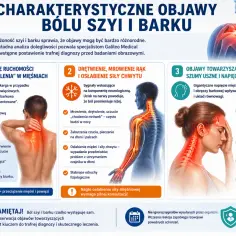 Ból szyi i barku może objawiać się ograniczeniem ruchomości, drętwieniem rąk, a nawet szumami usznymi.