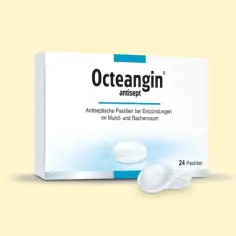 Opakowanie Octeangin z pastylkami. Przed użyciem zapoznaj się z ulotką, by poznać potencjalne octeangin skutki uboczne.