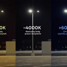 Jak załatwić oświetlenie ulicy? Porównanie barw światła: ciepła biel (<3000K) dla relaksu, neutralna (~4000K) do pracy, zimna (>6000K) dla szpitali.