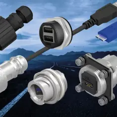 Wytrzymałe złącza USB, w tym podwójne gniazdo CONEC, pokazują, co oznacza ip67: ochronę przed pyłem i wodą. Idealne na trudne warunki.