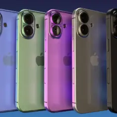 Pięć iPhone'ów w różnych kolorach: fioletowym, zielonym, różowym, srebrnym i czarnym. Czy to iPhone 15 czy 16?