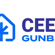 Niebieski symbol domu z symbolem w środku, obok napis CEEB GUNB. To logo organizacji zajmującej się deklaracją CEEB.