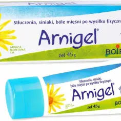 Maść arnikowa na stłuczenia, siniaki i bóle mięśni po wysiłku. Arnigel żel 45g od Boiron, dla dorosłych i dzieci od 1. roku życia.
