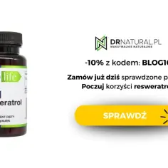 Butelka suplementu "Trans Resweratrol" od Supplife. Skorzystaj z kodu BLOG10 i poczuj korzyści resweratrolu.