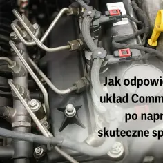 Silnik Common Rail z widocznymi przewodami paliwowymi. Poradnik: jak odpowietrzyć układ paliwowy po naprawie.