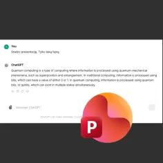AI do prezentacji pomaga tworzyć ciekawe slajdy, jak ten o obliczeniach kwantowych.