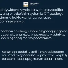 Grafika przedstawia tekst o podatku od dywidend, z wyróżnionymi informacjami o 90% i 70% pomniejszeniu podatku.