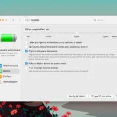 Ustawienia baterii Maca: optymalizowane ładowanie, aby spowolnić starzenie się baterii. Pierwsze ładowanie iPhone'a może być podobne.