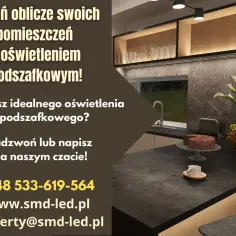 Nowoczesna kuchnia z listwą LED pod szafkami, tworzącą ciepłą atmosferę. Idealne oświetlenie dla Twojego domu.