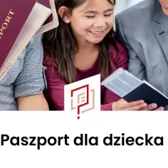 Rodzina przygotowuje się do podróży. Dziecko z uśmiechem ogląda swój paszport.