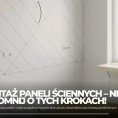 Białe panele ścienne z czarnymi liniami tworzą ciekawy wzór. Montaż paneli ściennych wymaga uwagi na detale.