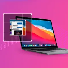 MacBook z widocznym oknem czatu, pokazujący, jak zrobic zrzut ekranu macbook.