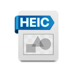 Ikona pliku HEIC z geometrycznymi kształtami w środku.