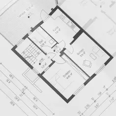 Plan architektoniczny z zaznaczonymi wymiarami i powierzchnią użytkową pomieszczeń: kuchnia, łazienka, salon, sypialnia, taras.
