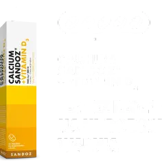 Calcium Sandoz + Vitamin D3 to tabletki do rozgryzania i żucia, stosowane na niedobory wapnia.