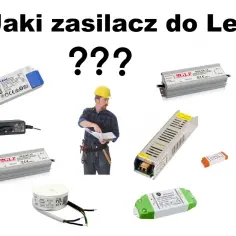 Różne zasilacze LED i budowlaniec zastanawiają się, jak podłączyć zasilacz LED do prądu.