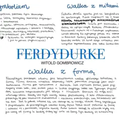 Symbolizm i walka z formą w "Ferdydurke" Gombrowicza. Motywy: forma, geba, łydka, pupa, bratanie się.
