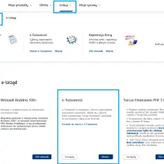 e-Urząd: Wniosek Rodzina 500+, e-Tożsamość, Rejestracja firmy. Profil zaufany przez bank ułatwia załatwianie spraw urzędowych online.
