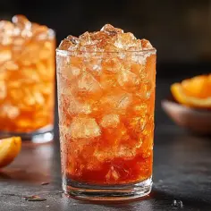 Orzeźwiający drink z Fanta, pełen lodu i kawałków pomarańczy. Idealny na upalne dni.
