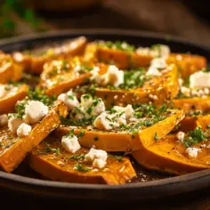 Pieczona dynia z serem feta - przepis i inspiracje
