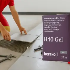 Układanie płytek z użyciem kleju H40 Gel. Jaki klej do płytek wybrać? Ten żelowy klej jest idealny do gresu, ceramiki i kamienia.