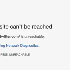 Strona twitter.com jest niedostępna, wystąpił błąd ERR_ADDRESS_UNREACHABLE.