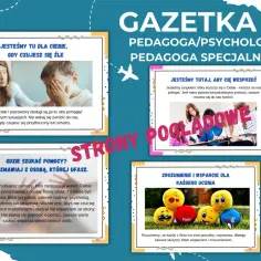 Gazetka szkolna o wsparciu i wellbeing. Nauczyciele i psychologowie oferują pomoc, gdy czujesz się źle. Szukaj wsparcia u zaufanych osób.