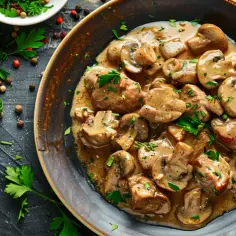 Karkówka w sosie z maggi i pieczarkami: Pomysł na pyszny, sycący obiad