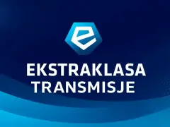 Logo Ekstraklasa z napisem "TRANSMISJE". Sprawdź ekstraklasa tv cennik, by oglądać mecze.