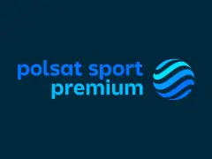 Logo Polsat Sport Premium z niebieską kulą.
