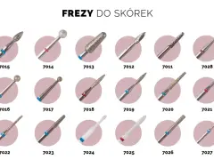 Różne frezy do skórek i ściągania hybrydy. Wybierz idealny frez do swojej pracy.
