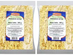 Dwa opakowania makaronu nitki Piątnica po 500g. Idealny do zup i sosów.