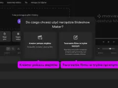 Wybierz "Kreator pokazu slajdów" lub tryb ręczny w Movavi Slideshow Maker.