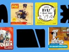 Kolekcja audiobook top 10: Listonosz Pat, Kury z Grubej Rury, Detektyw Ząbek i 101 Dalmatyńczyków.