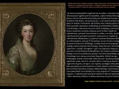 Izabela Czartoryska, patronka sztuki i historii. Obraz przedstawia jej portret, a tekst opisuje bogactwo zbiorów puławskiego muzeum, które założyła.