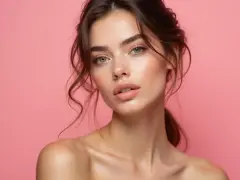 Delikatny, naturalny makijaż typu clean girl podkreśla subtelne piękno kobiety.