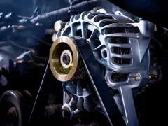 A car alternator, a key component that can a bad alternator drain a battery if it fails to recharge it properly.