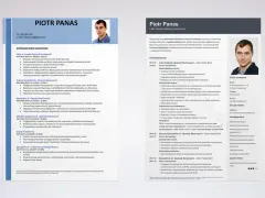 CV Piotra Panasa, lidera zespołu operacji bankowych, z podaniem o pracę.