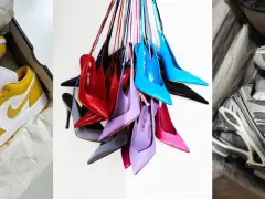 Zapatos de moda: zapatillas amarillas y blancas, tacones de colores y zapatillas grises. Variedad de tallas americanas zapatos para todos los gustos.