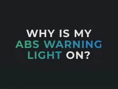 Warum leuchtet mein ABS-Warnlicht? Text auf dunklem Hintergrund.