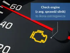 Kontrolka silnika świeci się, sygnalizując problem. Może to oznaczać szarpanie i konieczność wizyty u mechanika.